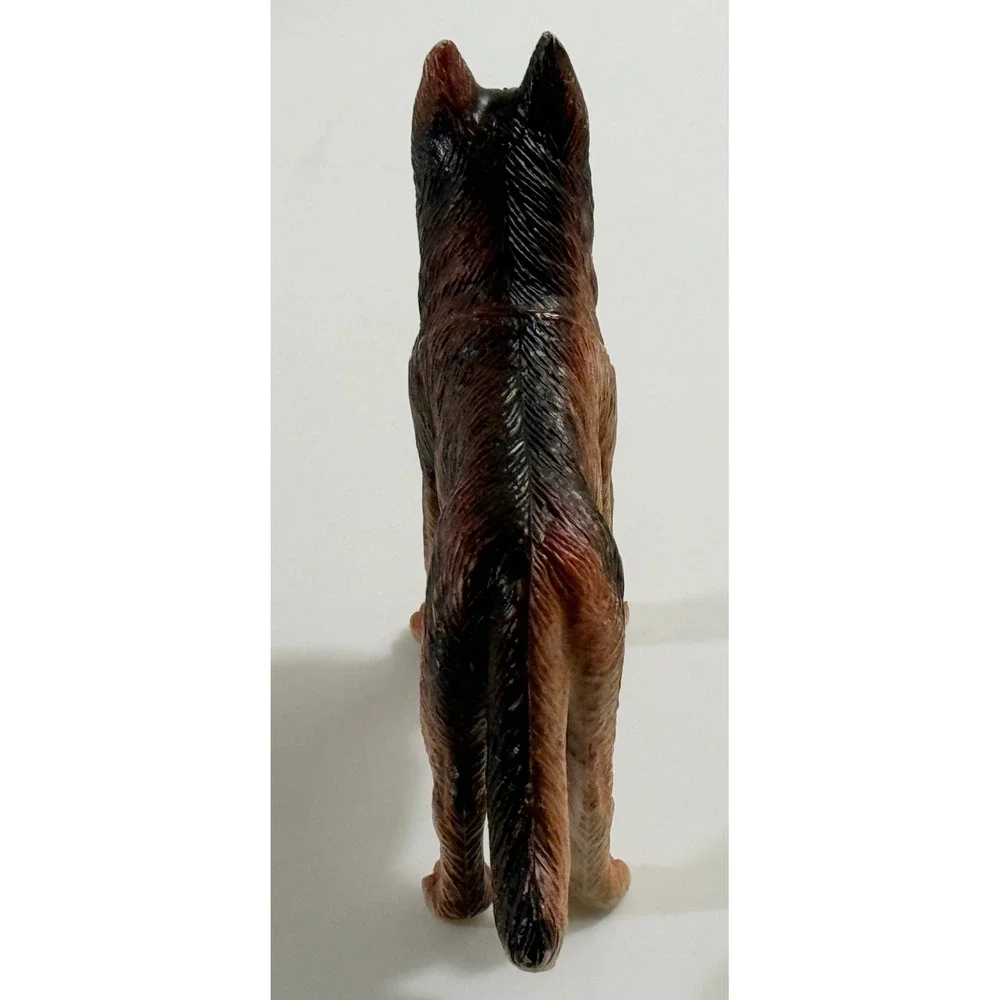Unbranded German Shepherd Dog Figurine Kids OS Brown Black Plastic Toy Animal